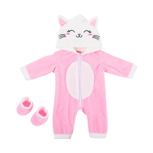 Winter Plush Cartoon Outfit Set For 18 Inch Girl Dolls Soft Warm Clothes Panda Elephant Kitten Theme