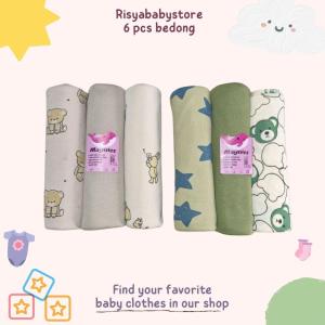 6pcs Bedong bayi newborn 0 6 bulan bedong kain bayi perempuan laki laki baju baby newborn Risyababystore