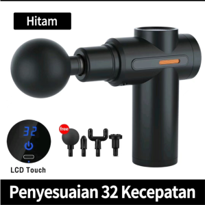 SCUDOS Alat pijat elektrik Massage Gun pijat getar elektrik - DEEP TISSUE MUSCLE MASSAGER GUN-black 4 in 1 Keep Going Max