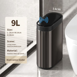 ถังขยะเซ็นเซอร์อัจฉริยะทำจากถังขยะของเหล็กสแตนเลสปิดผนึกและมีฝาปิดเหมาะสำหรับห้องน้ำบ้านและห้องนั่งเล่น