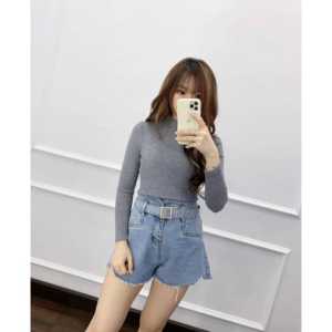 Sweater rajut fretty turtleneck - baju wanita ngepres boddy - style korean