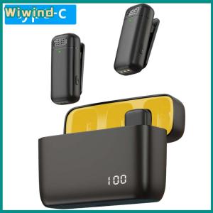 【Wiwind】ไมโครโฟนไร้สายแบบหนีบเสื้อน้ำหนักเบามินิไมโครโฟนบันทึกวิดีโอไมโครโฟนตัดเสียงรบกวนสำหรับการเล่นเกมสด