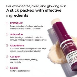 Dr.Melaxin Collagen Multi Balm Stick Calcium & Adenosine Wrinkle Stick for Eye Neck & Face Collagen Stick for Firming Sagging Skin Neck Cream Eye Cream Balm Korean Skin Care 0.31 oz
