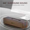 KISONLI - Speaker Bluetooth Retro Klasik Bahan Kayu Asli Memiliki Phone Holder G-11A. 