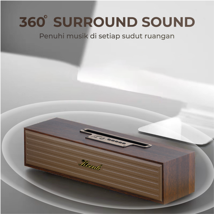 KISONLI%20-%20Speaker%20Bluetooth%20Retro%20Klasik%20Bahan%20Kayu%20Asli%20Memiliki%20Phone%20Holder%20G-11A%20-%20Image%203