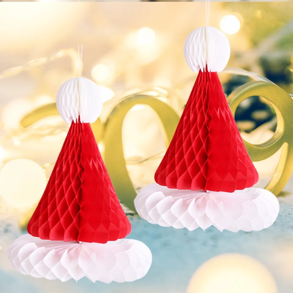 Christmas Tree Hanging Decorative Paper Lantern Honeycomb Ball