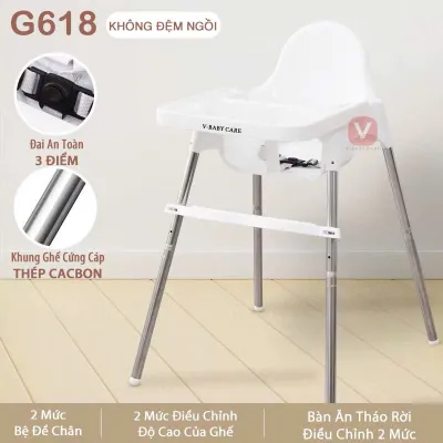 Ghế Ăn Dặm Cho Bé V-BABY Bệ Ghế Cố Định GA001 Và G618 Có 2 Mức Chiều Cao