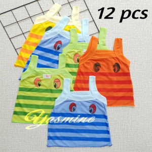 YASMINE01- 12pcs ( 1 Lusin ) Kaos Singlet Anak Perempuan Motif Mata - Kaos Dalam Anak Murah Terbaru - Kaos Dalam Anak Sablon