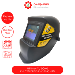 Mũ hàn đen tự động bảo vệ an toàn mắt chuyên dùng cho thợ cơ khí - Bảo hành 6 tháng