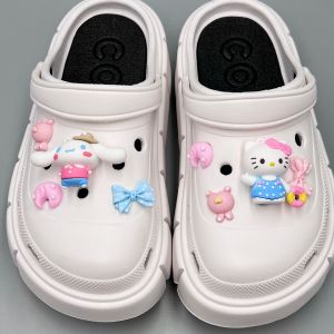 Sanrio Cute Cartoon Crocs Jibbitz Charms Shoe Flower Candy Color Frosted Shoe Buckle Cartoon3D KT Cat Cinnamoroll Colorful Shoe Chain for Crocs