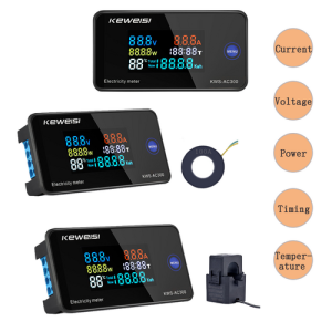 VOKTTA AC 50-300V 10A 100A LCD Digital Panel Wattmeter Energy Power Meter Voltage Voltmeter Current Ammeter Frequency Indicator