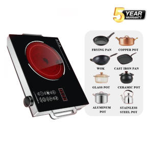 3500W Electric Ceramic Cooktop LCD Infrared Inverter Countertop Cooktop Touch Screen Countertop Infrared Induction Cooking Frying Grilling