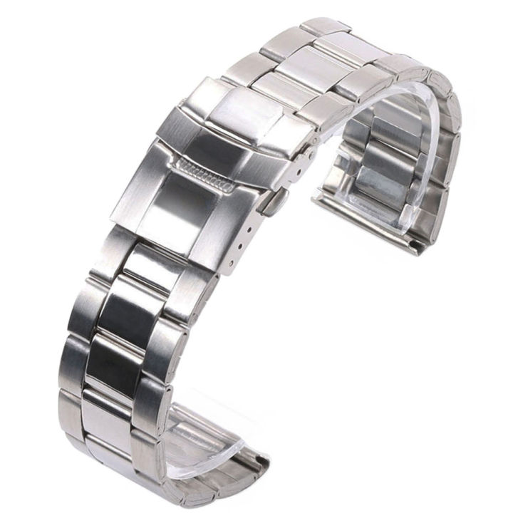 20mm 22mm Middle Polished Stainless Steel Watch Band Waterproof