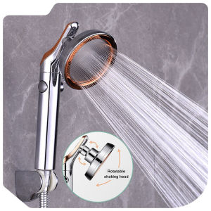Rainfall Shower Head360 Degrees Rotated Water Saving  High Pressure Shower Head with One-Key Water StopBathroom Accessories