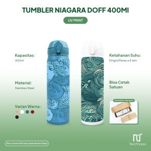 Tumbler Custom Niagara DOFF 400ml Print UV Cetak Nama Logo Karakter Souvenir Promosi