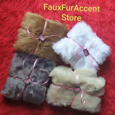 Faux Fur Fabric Flatlay Classic Colors