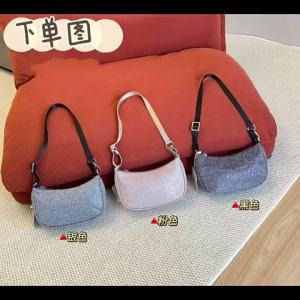 lululemon bag 2026 Spring New 1 Crescent moon bag for women niche versatile shiny diamond shoulder handbag