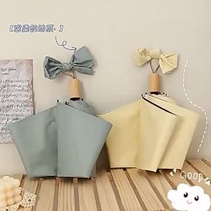 Ô dù nắng vinyl đen có tay cầm gỗ ô dù gấp ô che mưa bảo vệ UV số lượng lớn tùy chỉnh ô dù chống nắng   Làm quà tặng