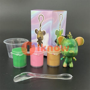 I Know พวงกุญแจรูปหมีที่มีความรุนแรงแบบทำมือจี้ของเล่นของขวัญชุดของเล่นกราฟฟิตีที่สร้างสรรค์