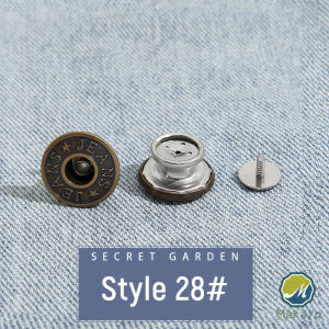 10PCS/pack กระดุมยีนส์ กระดุมกางเกงยีนส์ ติดตั้งง่าย ไม่ต้องใช้เครื่องมือ ติดตั้งวัสดุ กระดุมเอว Jeans buttons Makayo