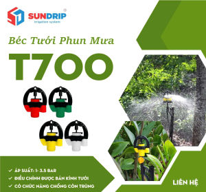 Béc T700 35l/h ( màu cam) kèm khớp nối Béc tưới T700 bù áp hoặc không bù áp kèm chân nối bảo hành 5 năm