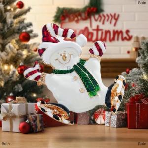 [COD] Buin New Christmas Brooches Christmas Tree Snowman Santa Hats Reindeer Snowflake Metal Pins Xmas Decorative Jewelry