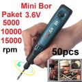 Bor Mini Grinder Set Cordless 3.6V Mini Drill Tuner Mesin Ukir Poles 3 Kecepatan 50 Aksesoris Alat Ukir Grafir 15000RPM Cordless Gerinda Listrik Mini Electric Nail Manicure Pedicure Pena Pengukir DIY 3.6V. 