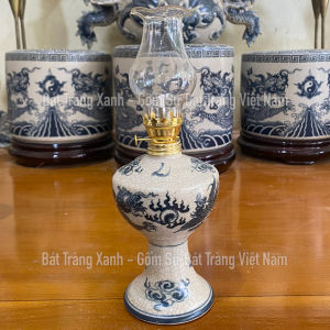 Đèn Dầu Gốm Sứ Bát Tràng Men Rạn Đèn Dầu Thắp Ban Thờ Đèn Dầu Châm Hương