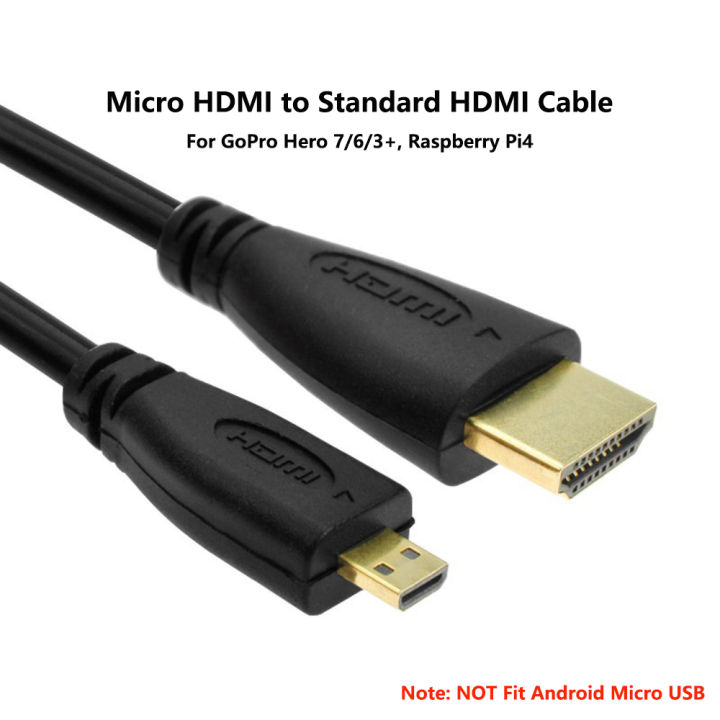 Micro HDMI to HDMI Cable D Type to Standard HDMI Cord Wire for