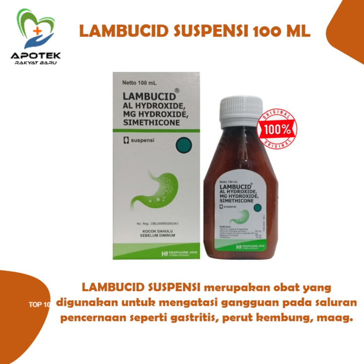 LAMBUCID Suspensi 100 ML Obat Maag, Asam Lambung, Perut Kembung