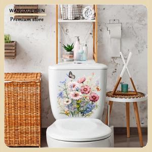 [COD] Bathroom Toilet Flower Stickers Minimalist Butterfly Flower Pattern Self-adhesive Paintings For Bathroom Living Decorations