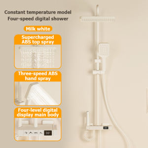 【SG Inventory】Bathroom shower set pure copper cream wind constant temperature shower home bathing and bathroom digital display booster shower