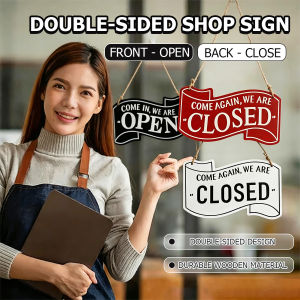 Baete Double-sided OPEN / CLOSED Store Sign – Minimalist Wooden Indicator Sign – Universal for Stores