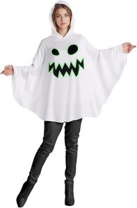 2026 Halloween Ghost Cape Womens White Ghost Face Cloak Party cosplay Performance Costume