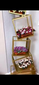Fake Flower with Decorative Tray Wooden 32cm- Wedding Decorations for Home Office Country Farmho