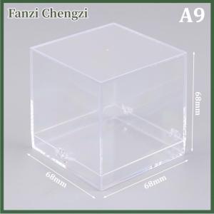 Fanzi 1Pc Storage Boxes Lids Display Coin Clear Container Specimen Mini Square Cube Acrylic Case Rough Mineral Standard