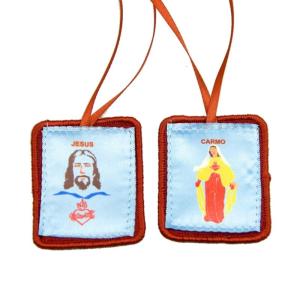 Catholic Red Scapular with Our Lady of Mount Carmel Religious Necklace for Spiritual Devotional for First Holy Communion