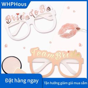 WHPHous Bachelorette bên giấy kính Rose đội cô dâu trắng cô dâu được đám cưới