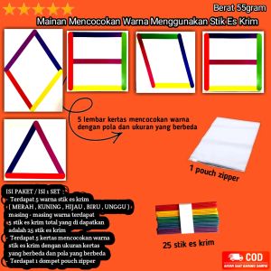 Paket Bermain Pola Stik Es Krim - Montessori Ice Cream Stick (Montessori Play Kit) / D C