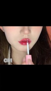 PINKFLASH Trong suốt với son bóng vàng lá Dưỡng ẩm Lung linh Đầy đặn Chăm sóc môi