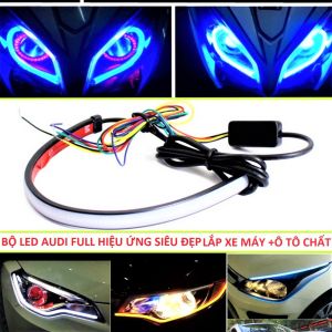Đèn led trang trí xe máy ô tô 30cm hiệu ứng audi nhiều chế độ chống nước lắp các xe phụ kiện đồ chơi xe máy ô tô