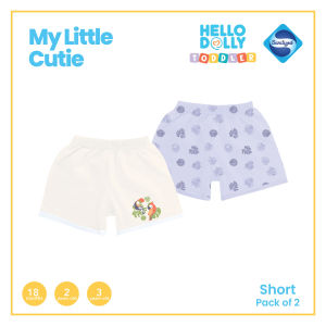 Hello Dolly Toddler Wear Sanitized - 2 pcs Shorts kids for Girls ( MY LITTLE CUTIE) Kids Clothes for Girls