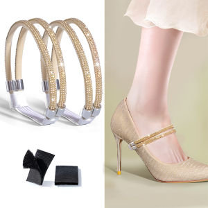 【Muswannas】Shiny Diamond Shoe Decoration Anti-drop Heel Straps For High Heels Adjustable Straps Sandals Toe Laces Ankle Shoe Belt Holding