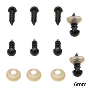 50Pcs 5-16mm Acrylic Black Plastic Eye Beads Nose Safety Eyes For Toy Animal Eye Doll DIY Panda Teddy Bear Dolls Kids Toys Craft Decoration Accessories