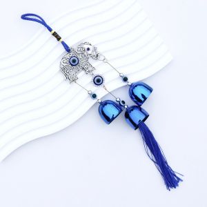 วัฒนธรรมแปลกใหม่ ตกแต่ง ระฆังลมประดับตกแต่ง ขอให้โชคดี ชีวิตที่วิจิตรงดงาม ตกแต่ง สงบสุขและสบาย เต่าโลหะเงิน ระฆังลมอวยพร ประณีตและซับซ้อน มงคล พระคุณ恶魔之眼守护风铃