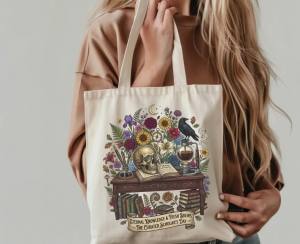 The Curated Scholars Day Tote Bag Dark Academy Tote Bag Literary Lover Reader Tote Bag Bookish Tote Bag Dark Academy Book LoverTeacher