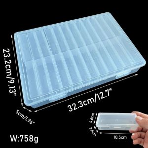 MIRELINA Clear Clear Storage Box Plastic Adjustable Dividers Rectangular Storage Box 4/6/8/12/24 with Removable Compartments Craft  Sewing Supplies Container Home Storage