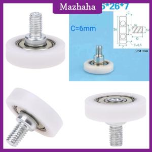 Mazhaha 1PC 6x26x7 M6 External Thread Arc Spherical Convex Wheel Stainless Steel Screw Bearing Roller Door Window Track Accessories