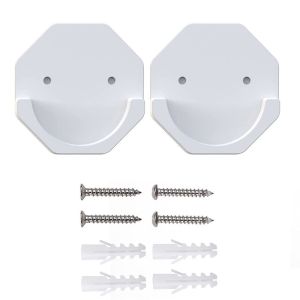 LITUILI 2PCS Adhesive Home Hotel No Drilling/Stick On with Screws Loading 25 Pounds Shower Rod Rack Curtain Rod Holder Curtain Pole Holder Bathroom Accessory