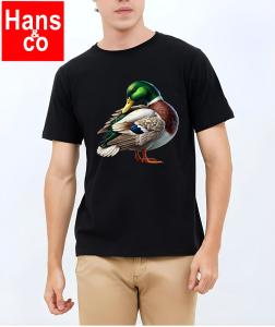 Kaos Pria Model Terkini Trending Motif 3D Bahan katun 24s Bebek Hijau  H0457